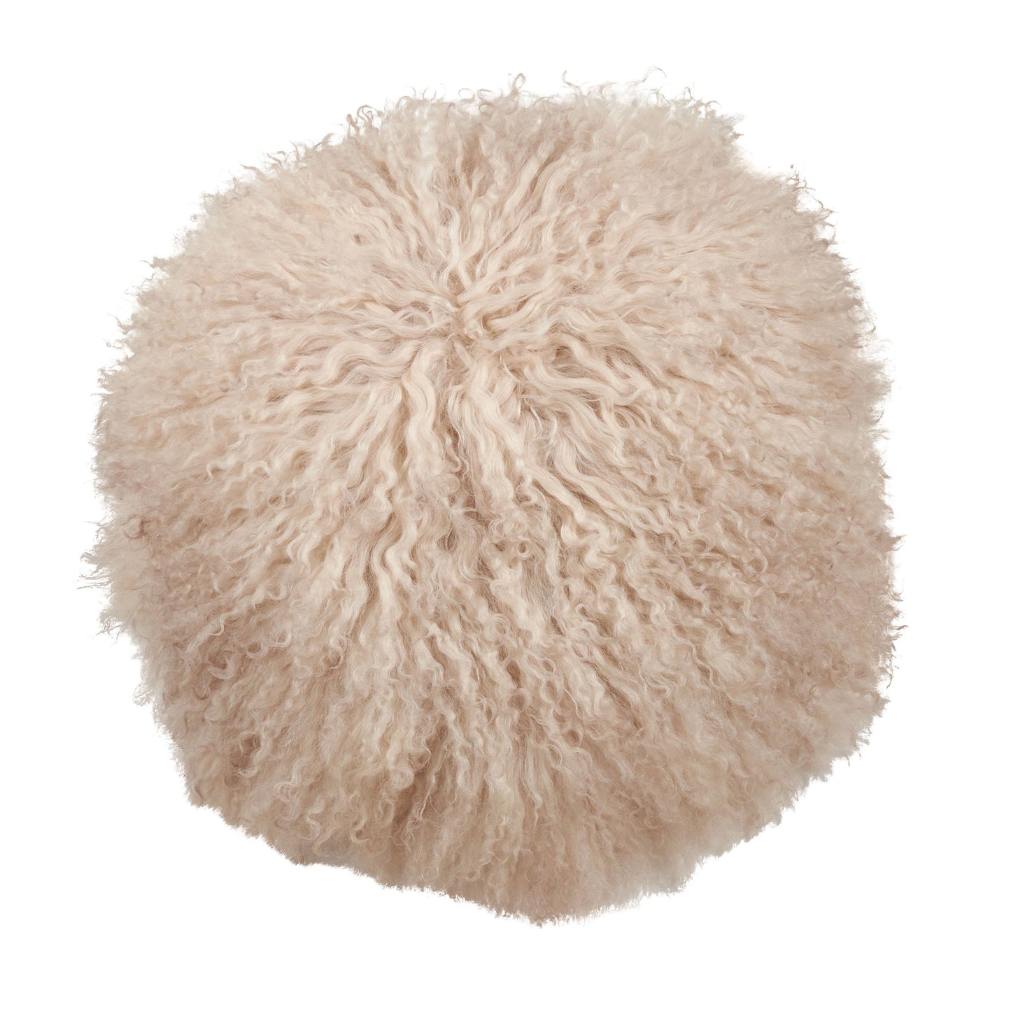 Saro Lifestyle - Mongolian Lamb Fur Pillow - Poly Filled: Oyster / Polyester Insert / 13"