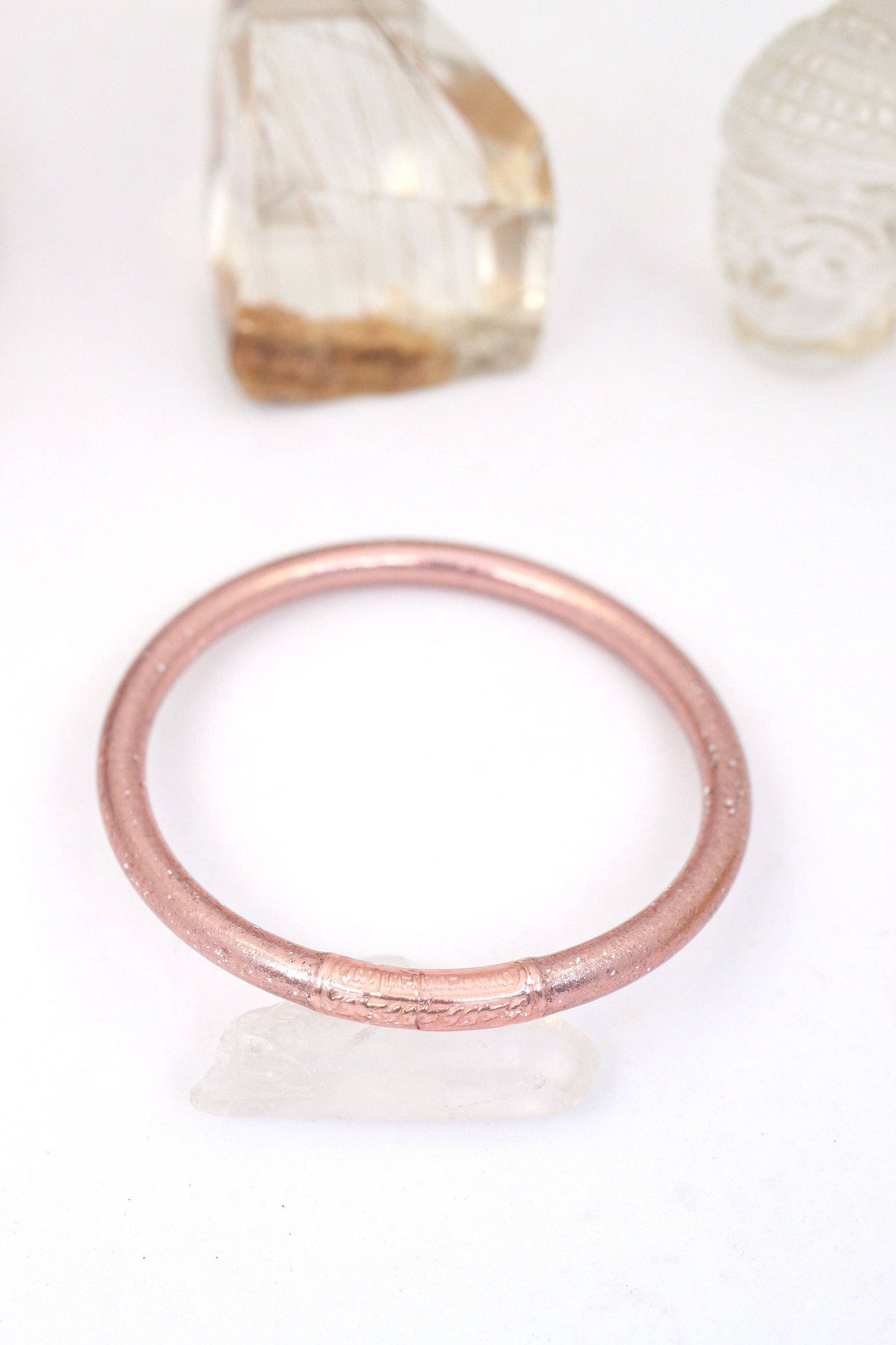 Woman Shops World - Single Thai Buddhist Temple Bracelet, Mantra Bangle, Metals: Small (6.91" Inner Circumference) / Copper / 1 Bangle