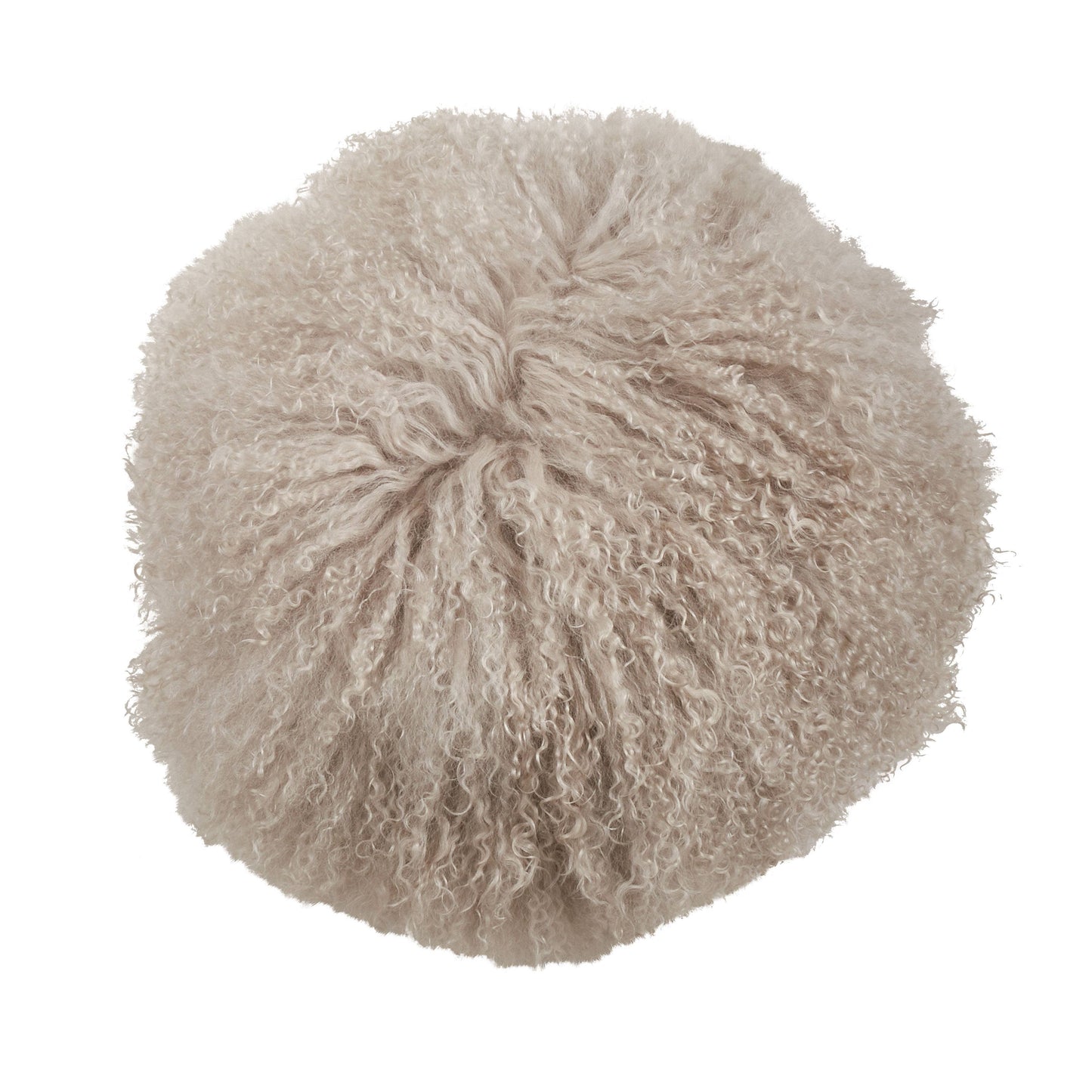 Saro Lifestyle - Mongolian Lamb Fur Pillow - Poly Filled: Oyster / Polyester Insert / 13"