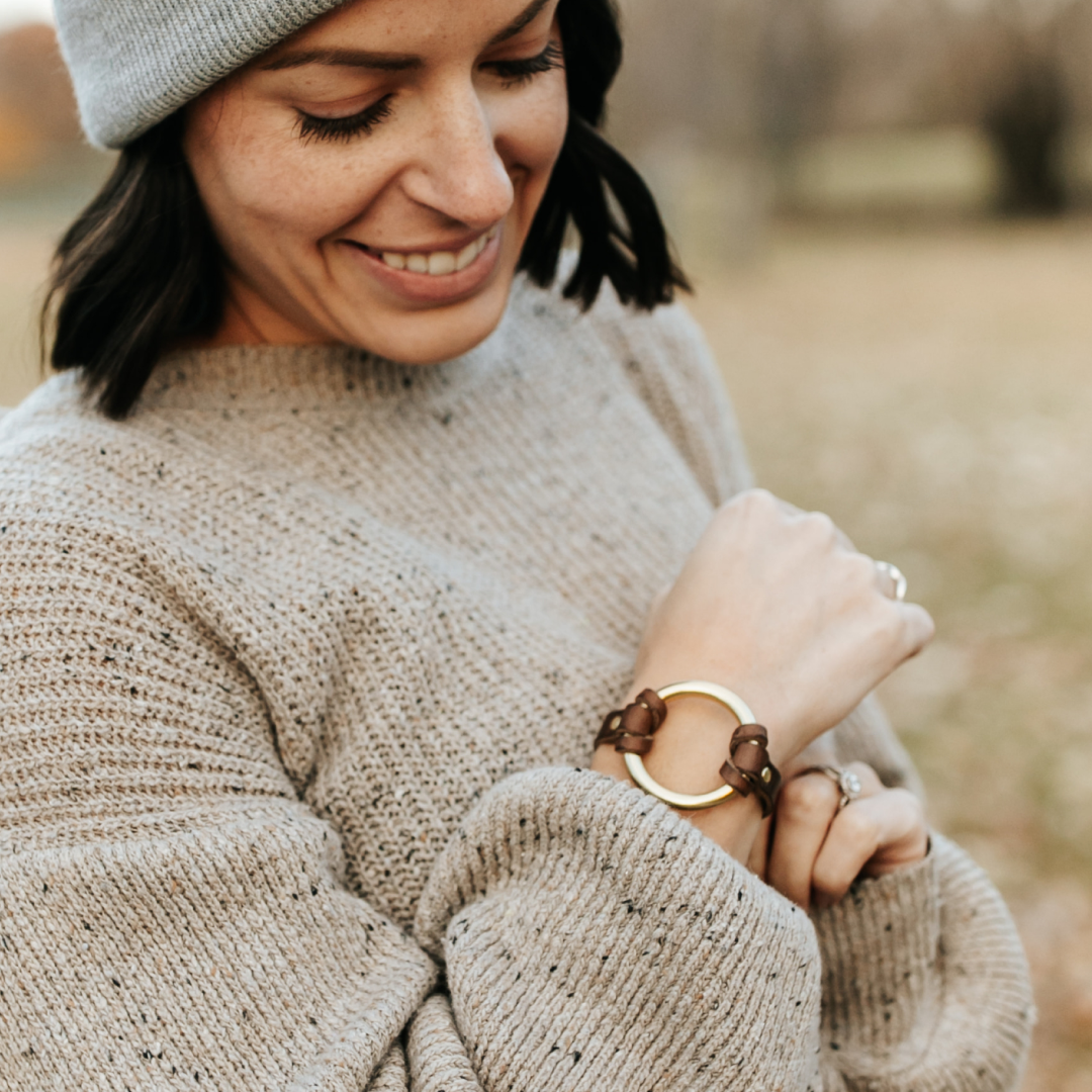 O-Ring Chinati Bracelet: Small / Natural / Black