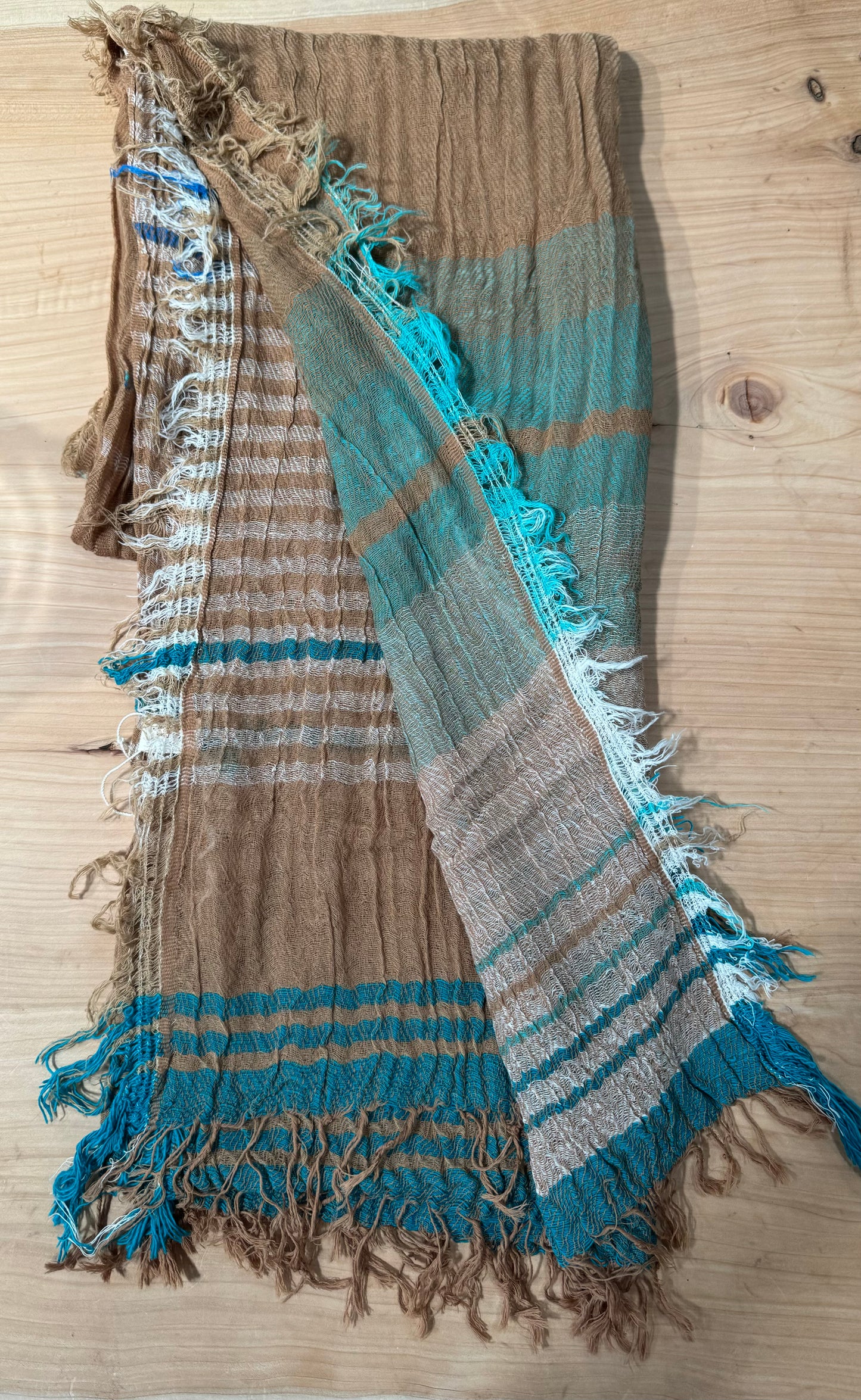 Tamaki-Niime 42”x70'' big gauze roots scarf by tamaki