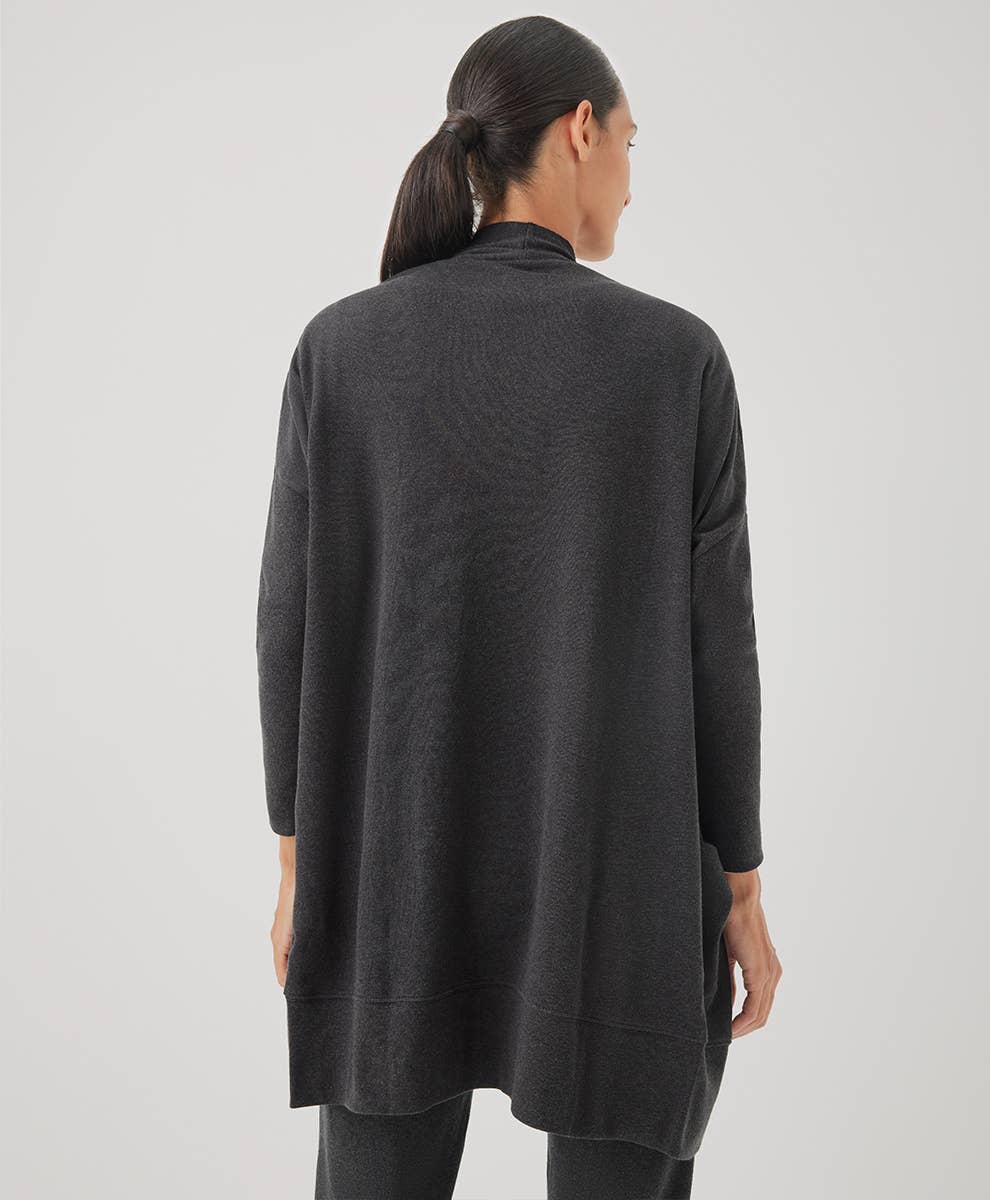 M Airplane Cardigan: Charcoal Heather/Large Pact - Women’s