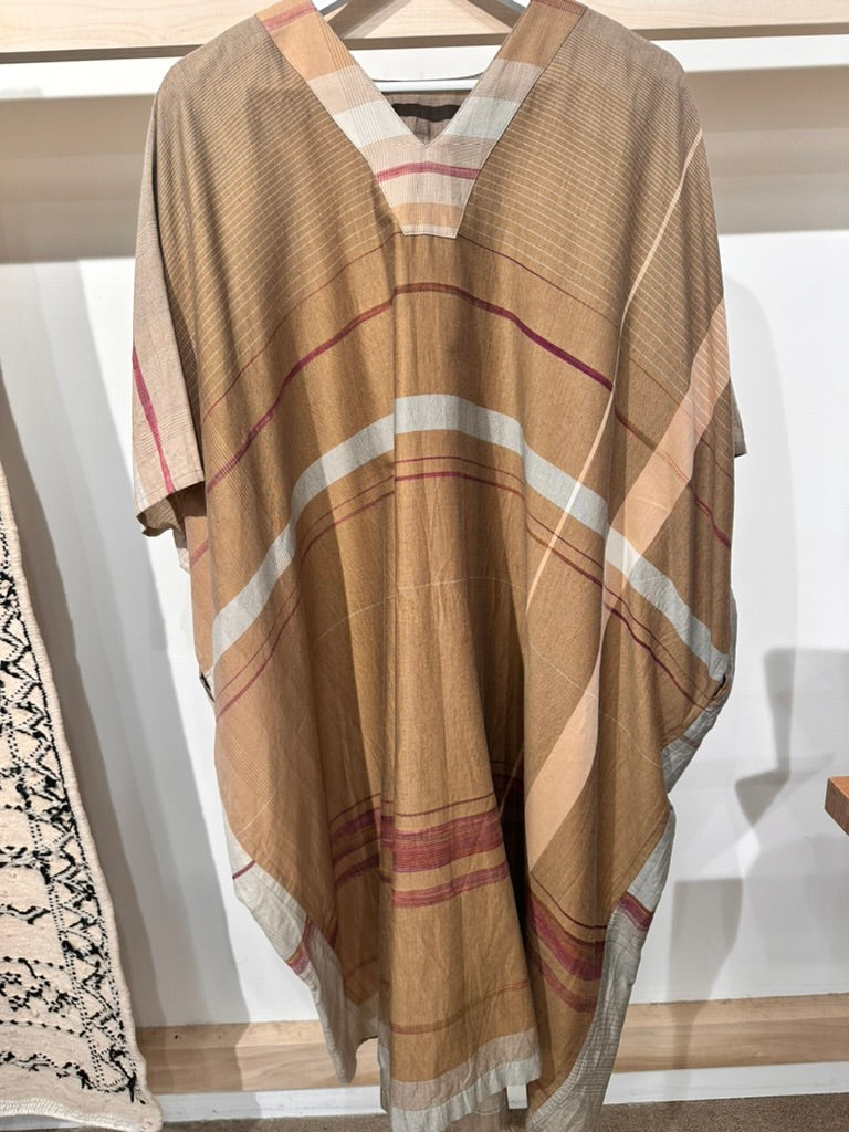 Tan Organic Cotton Kaftan Dress by Tamaki