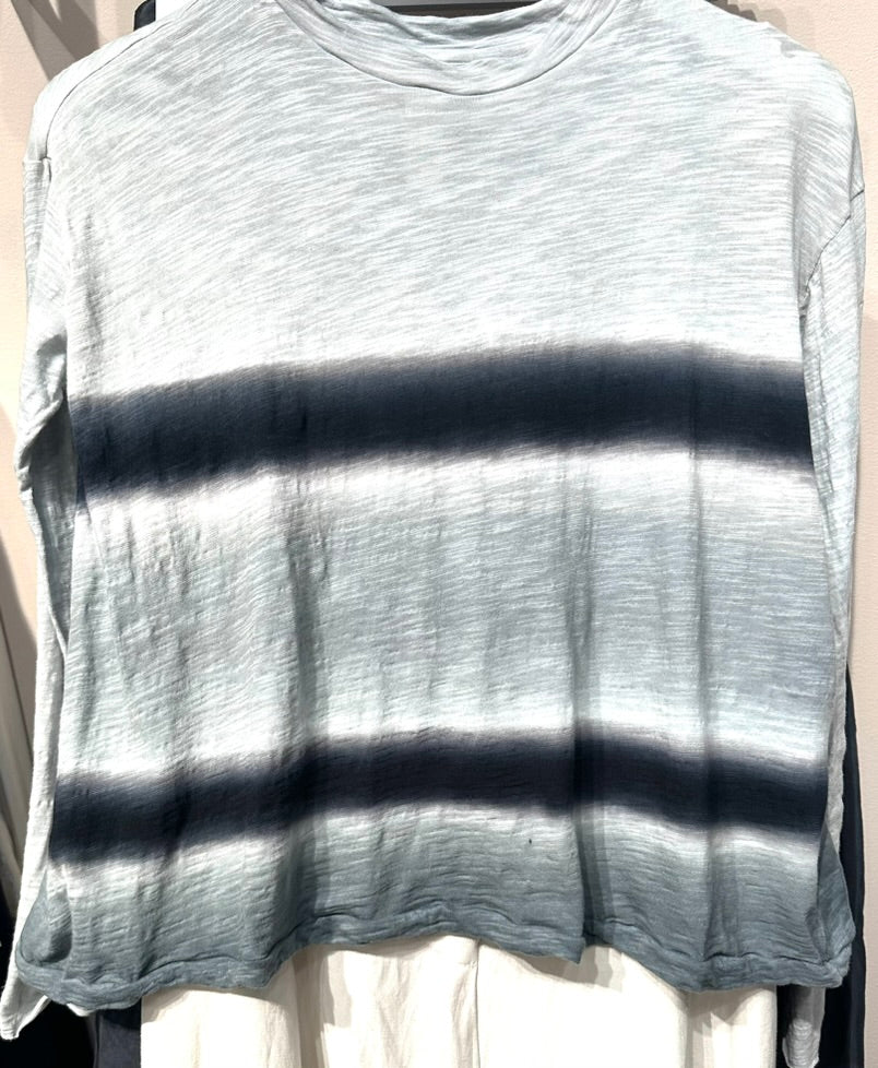 Pewter Stripe Trap Top Non Flared Sleeve by Gilda Midani