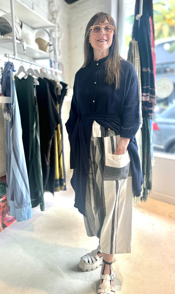 tamaki niime cotton coat indigo JQ 荒波 tamaki-niime. – Captain Okō