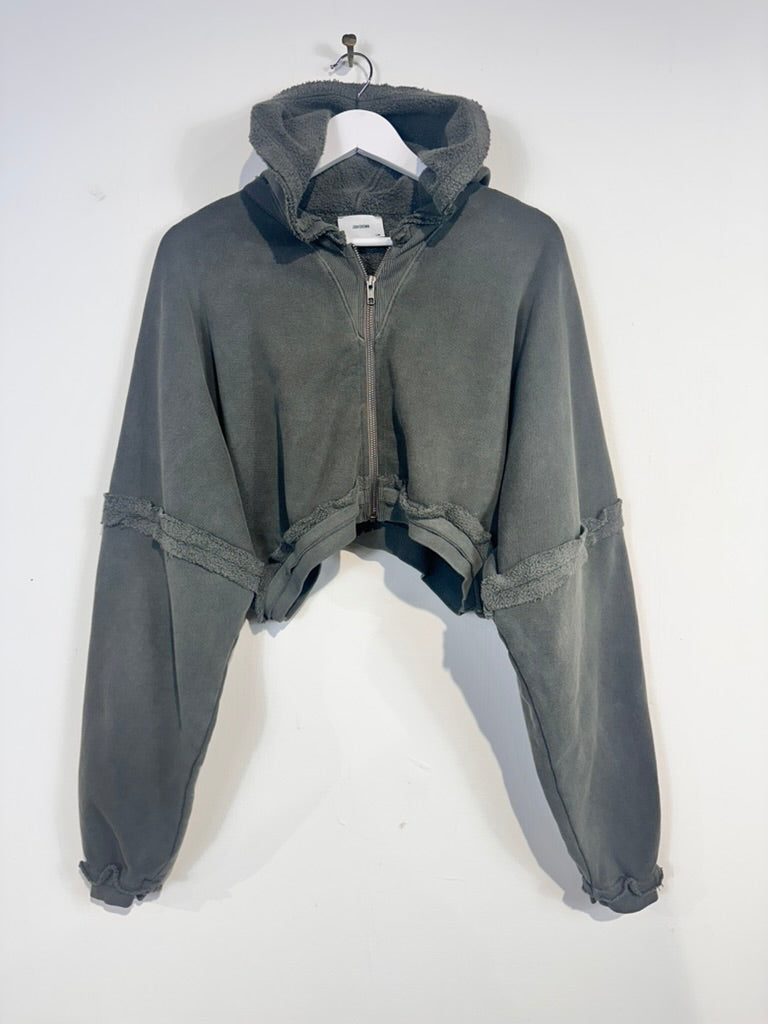 Joah Brown French Terry Crop Sweatshirt Hoodie