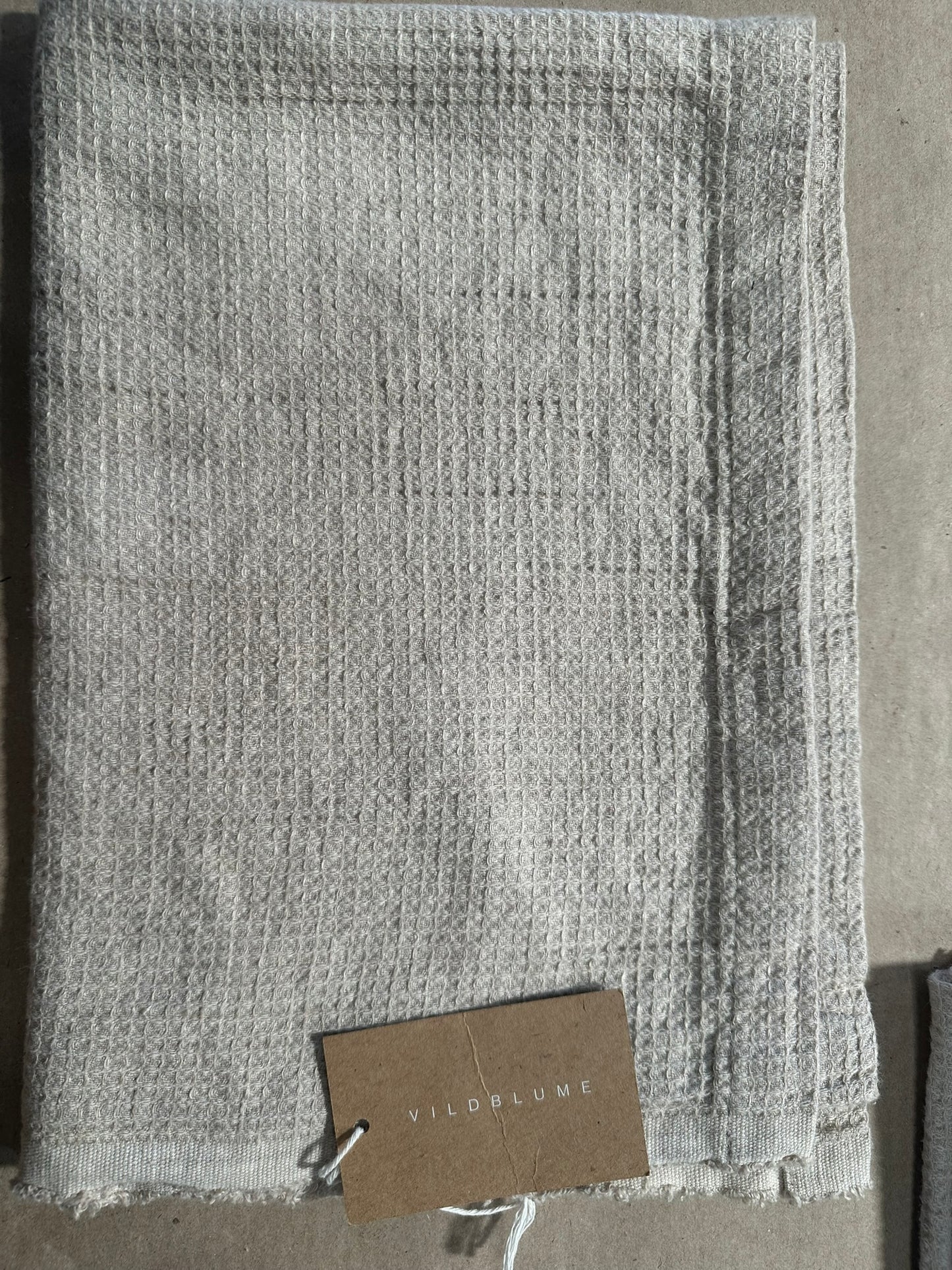 organic flax-cotton waffle hand towel