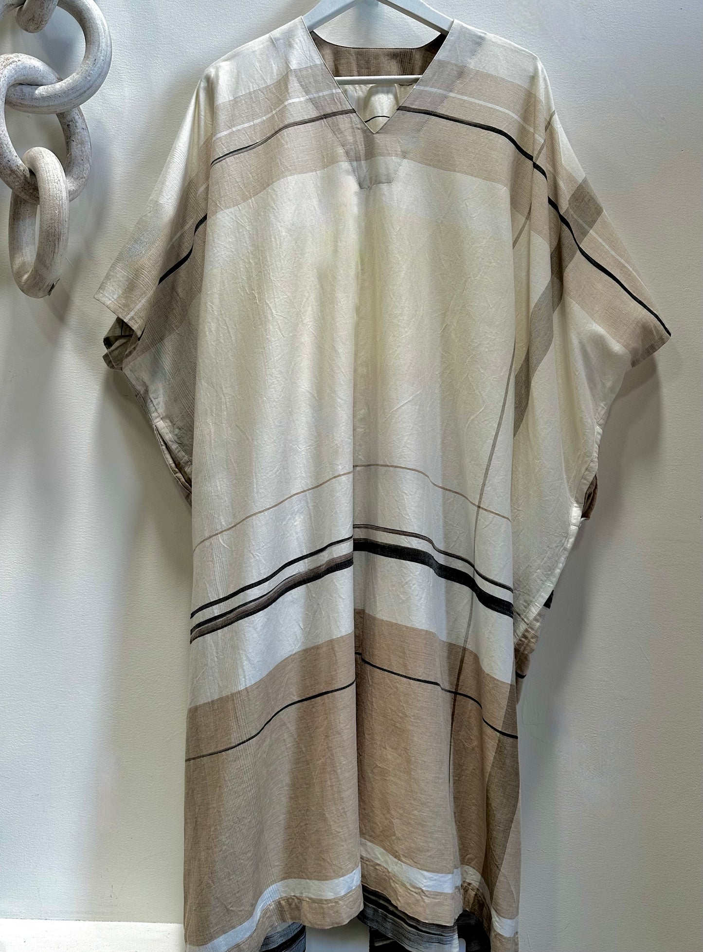 Tan Organic Cotton Kaftan Dress by Tamaki