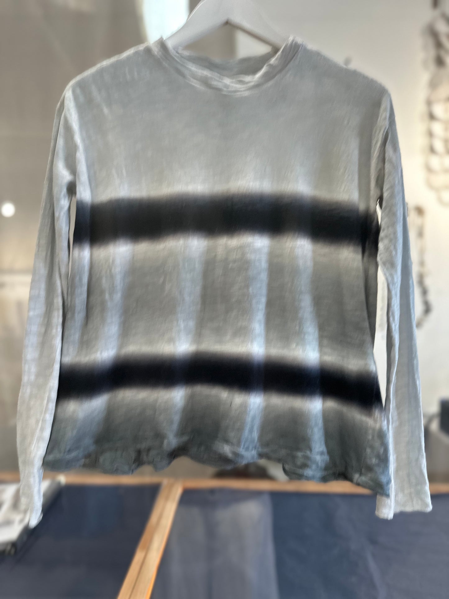 Pewter Stripe Trap Top Non Flared Sleeve by Gilda Midani