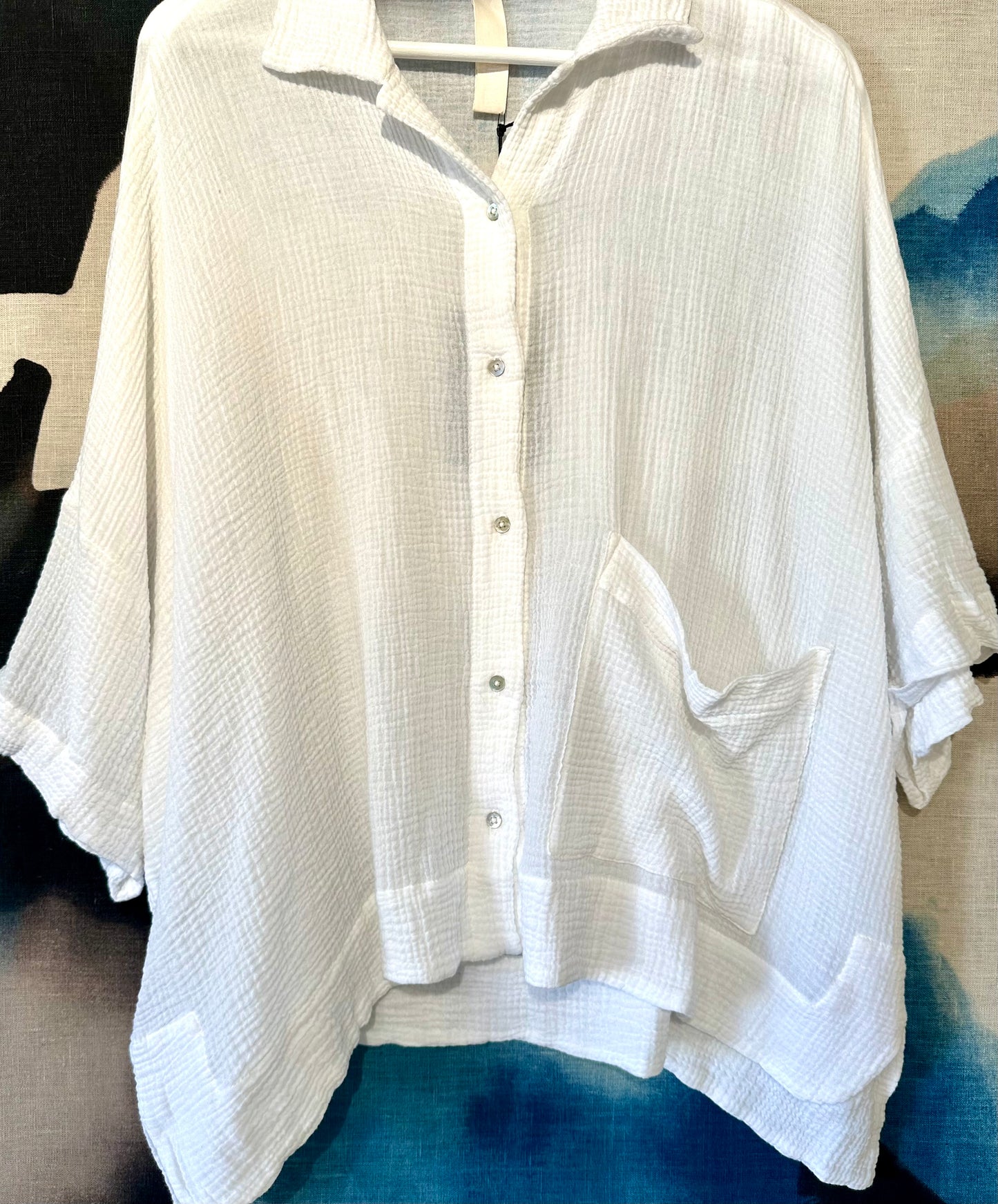 River Shirt Cotton Gauze White