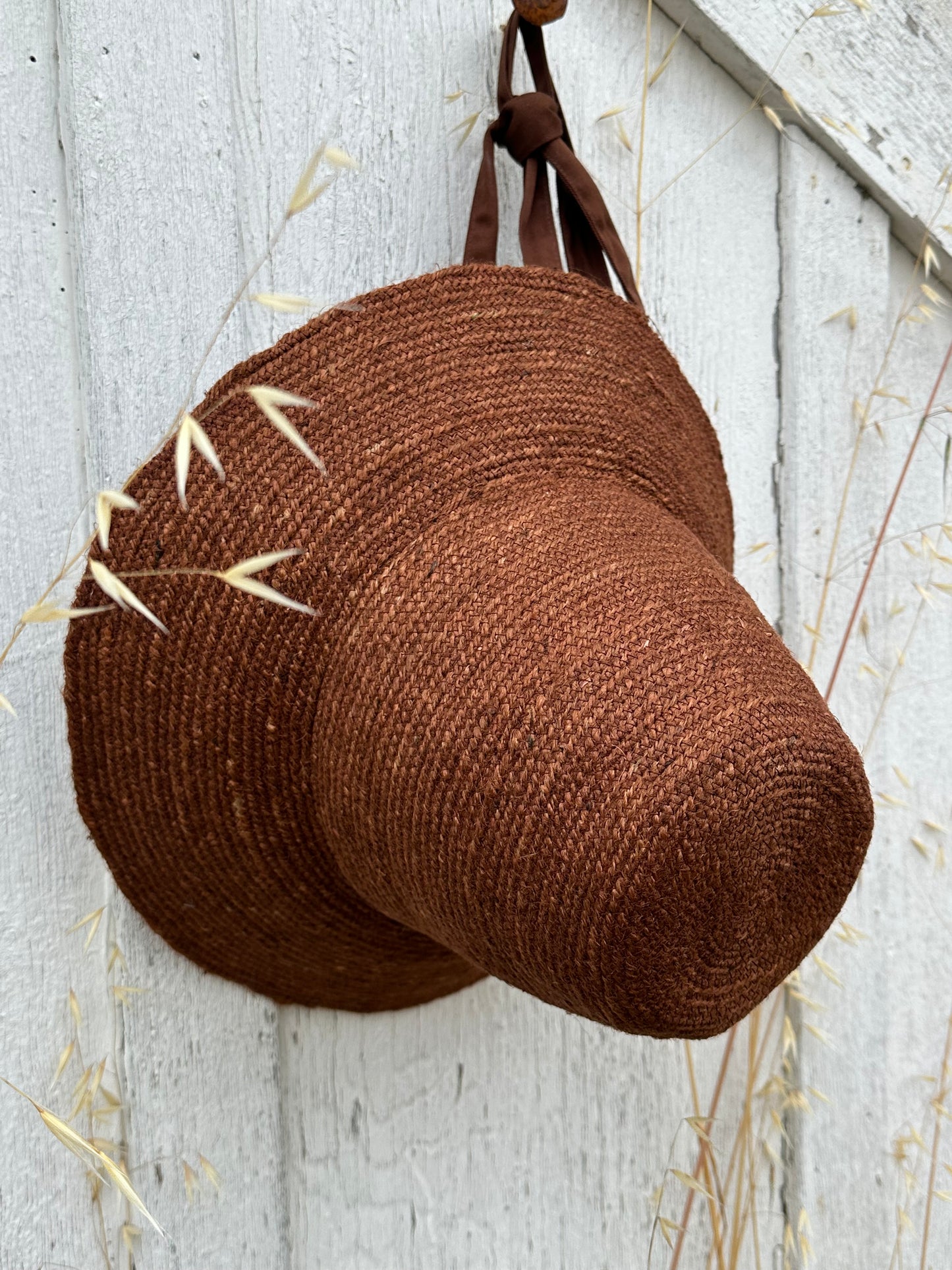 MEG Jute Straw Hat, Burnt Sienna