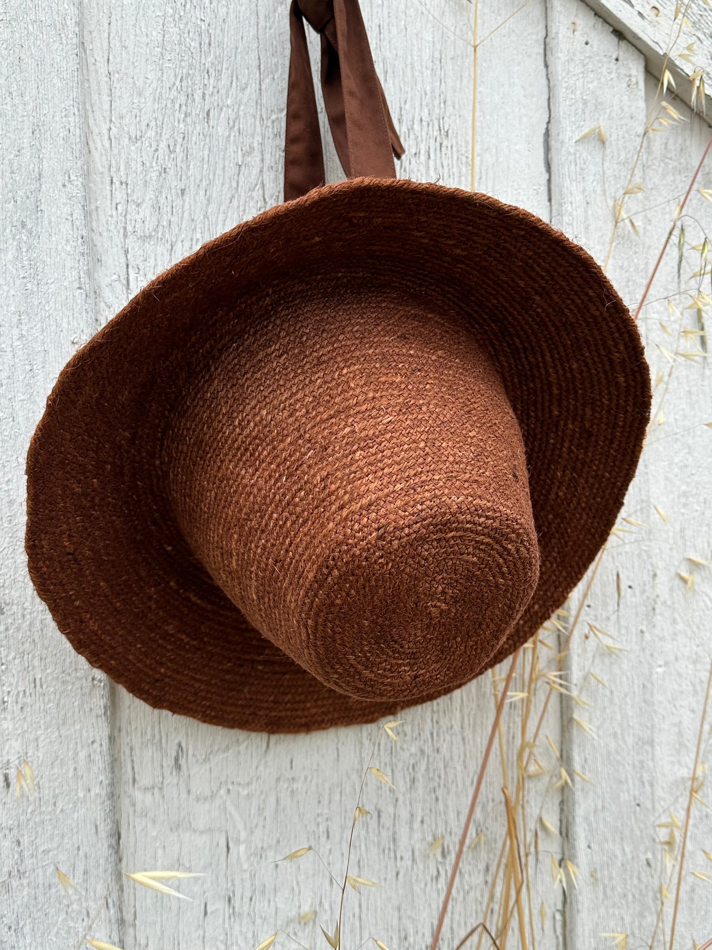 MEG Jute Straw Hat, Burnt Sienna