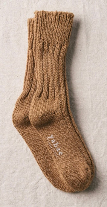 Org. cotton row gauge socks from Japan