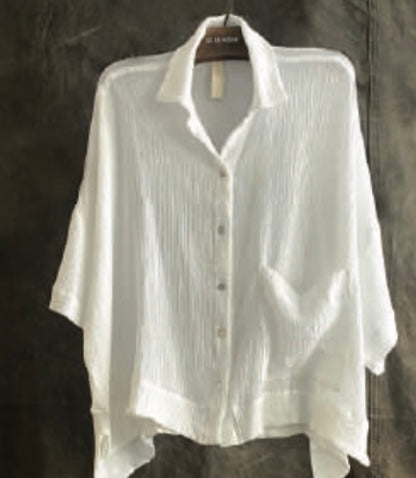 River Shirt Cotton Gauze White