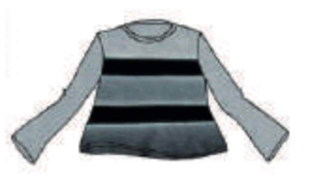 Pewter Stripe Trap Top Non Flared Sleeve by Gilda Midani