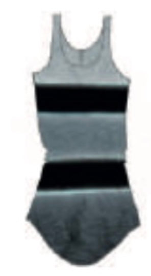 Pewter & white striped baby ribbed tank top by Gilda Midani