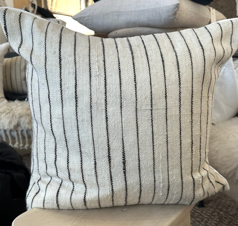 Charu Ecru 20" Wool-Linen Pillow