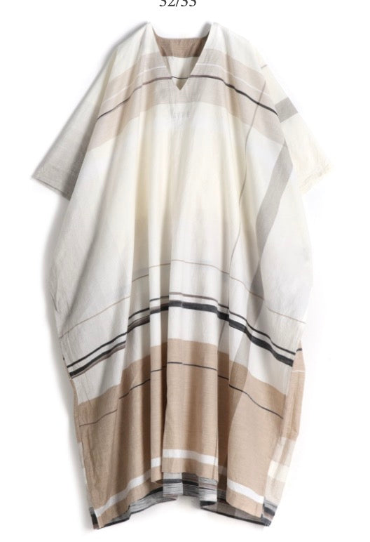 Tan Organic Cotton Kaftan Dress by Tamaki