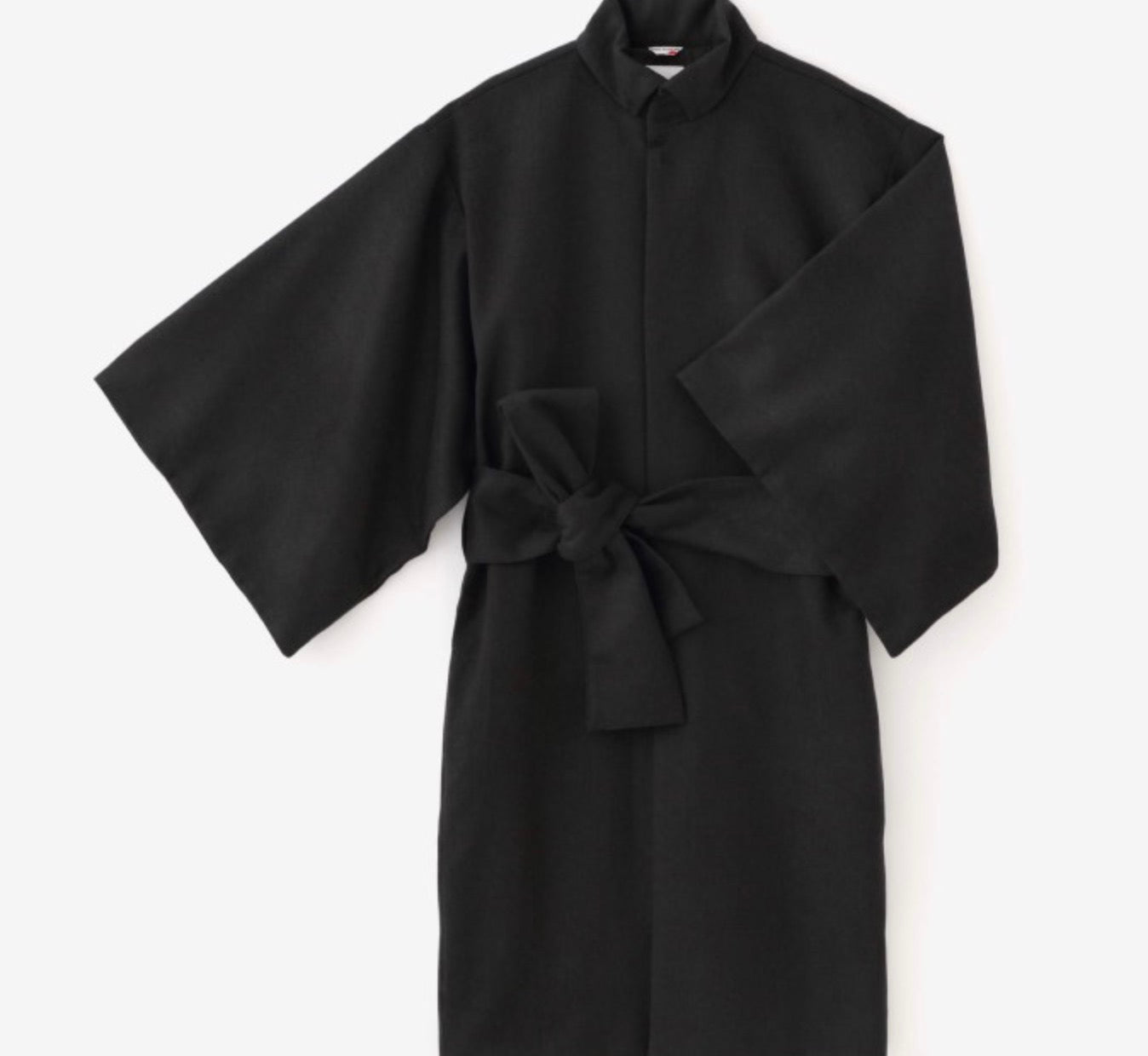 Cashmere-Wool Blend Lined Kimono Coat-Charcoal Grey