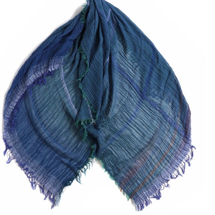 Tamaki-Niime 42”x70'' big gauze roots scarf by tamaki