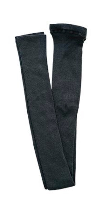 silk ribbed footless leggings from Japan-charcoal