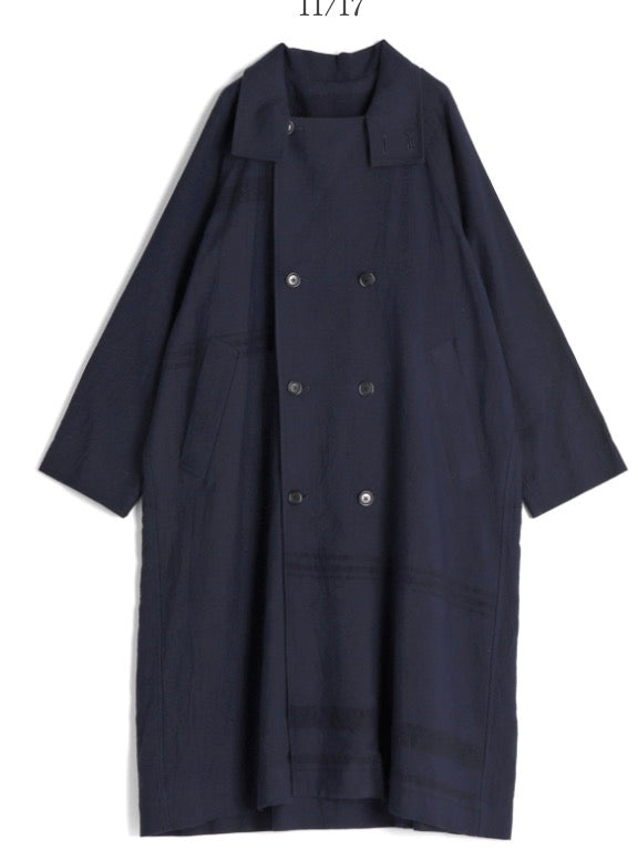 Tamaki-Niime Cotton Trench Coat-Gender Free Love