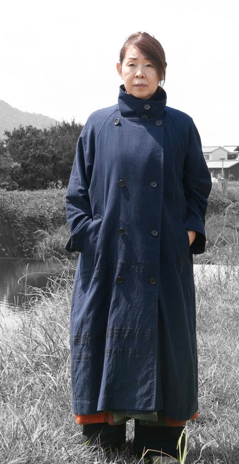 Tamaki-Niime Cotton Trench Coat-Gender Free Love