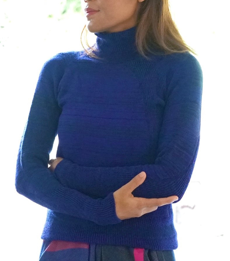 Tamaki-Niime Mock Turtle In Nice Stretch Sweater from Japan