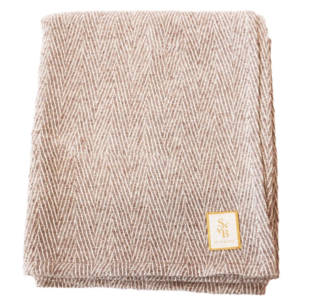 Stick and Ball Chevron Baby Alpaca Throw