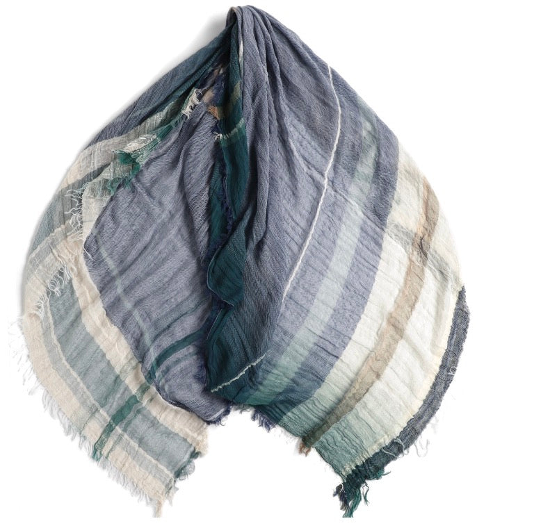 Tamaki-Niime 42”x70'' big gauze roots scarf by tamaki