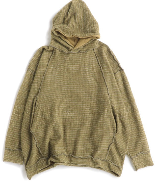 Tamaki Niime Dub Pocket reversible hoodie in organic cotton from Japan