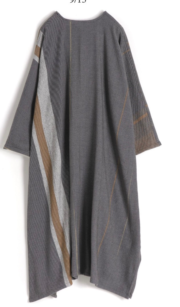 Tamaki-Niime Fuwa-T ALL - 3/4 length sleeve Wool-Cotton blend Kaftan from Japan