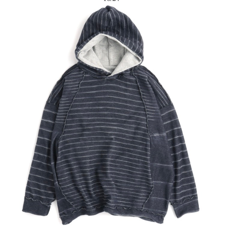 Tamaki Niime Dub Pocket reversible hoodie in organic cotton from Japan