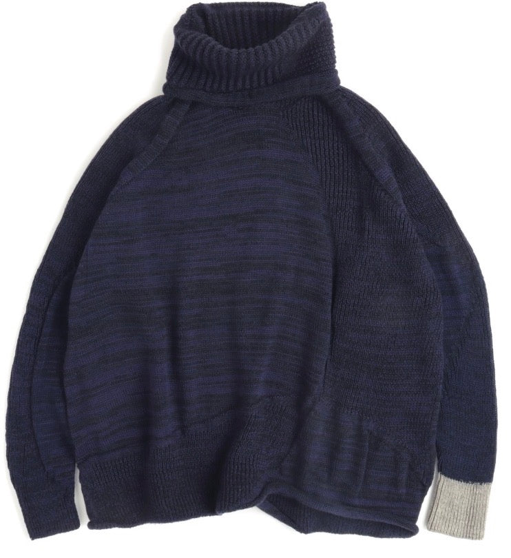 Tamaki Niime Knit Mellow Sweater with Funnel Cowl