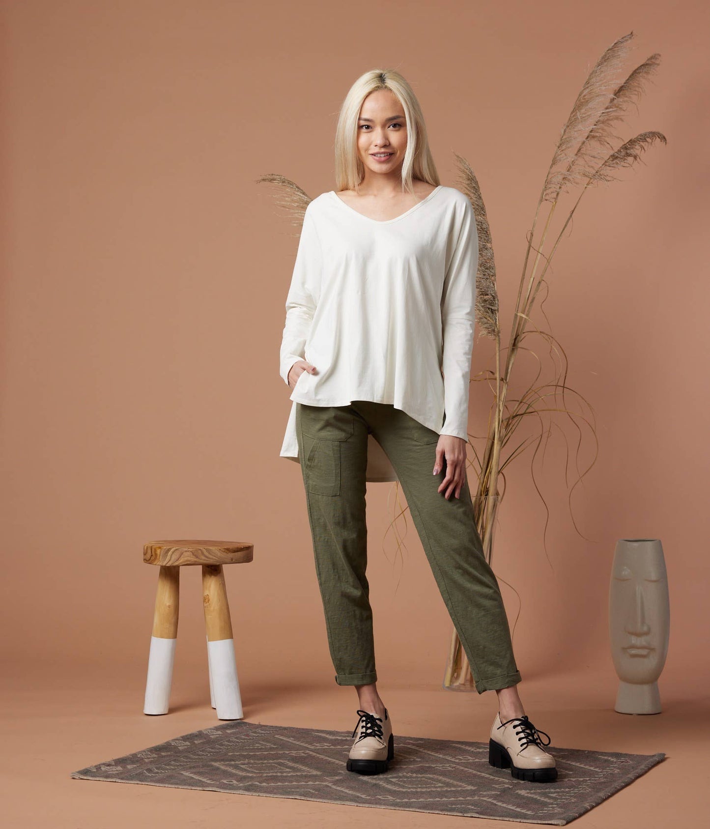 Known Supply - Leilani Top: M / Stone