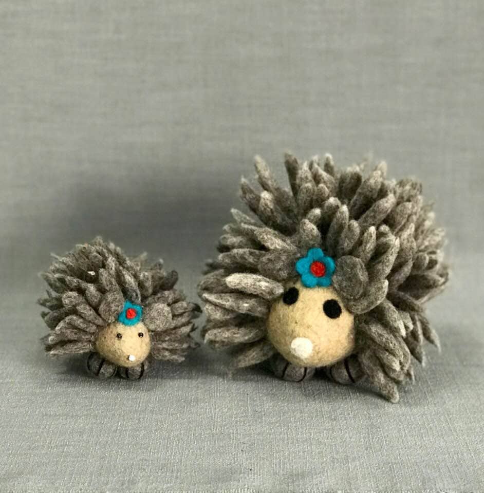 The Winding Road - Hedgehog - Large Grey