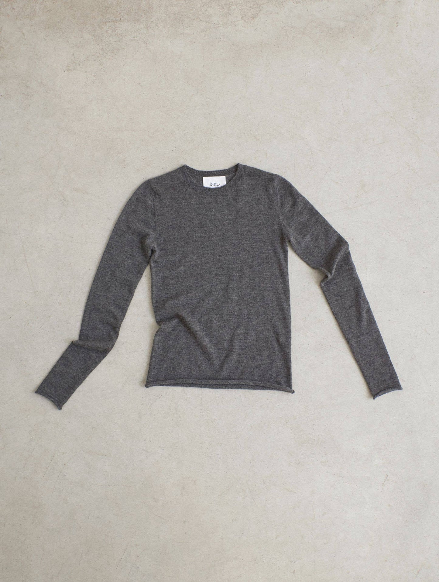 Rita Cashmere knitted crew neck pullover: Medium / Brown Leap Concept -