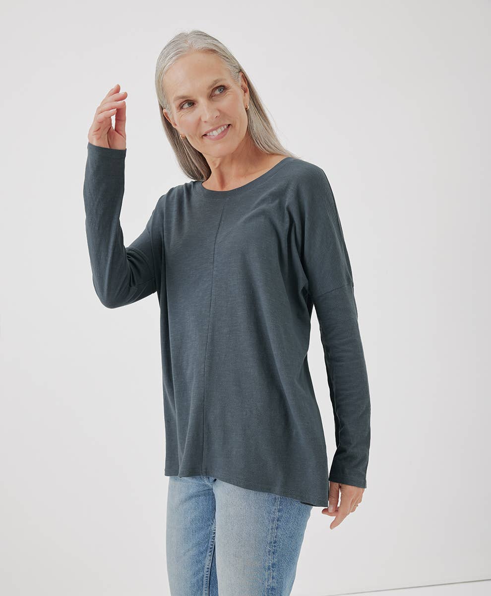 Pact - Women’s Featherweight Slub Airy Long Sleeve: Ore / Large