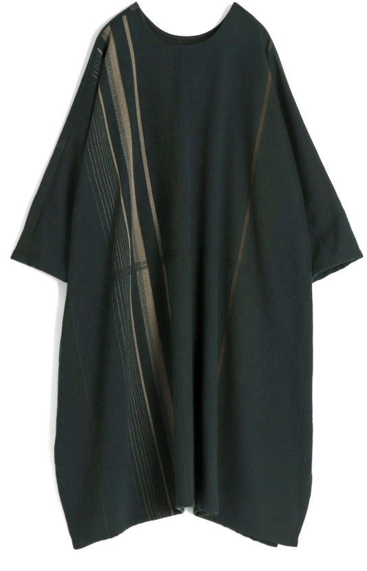 Tamaki-Niime Fuwa-T ALL - 3/4 length sleeve Wool-Cotton blend Kaftan from Japan