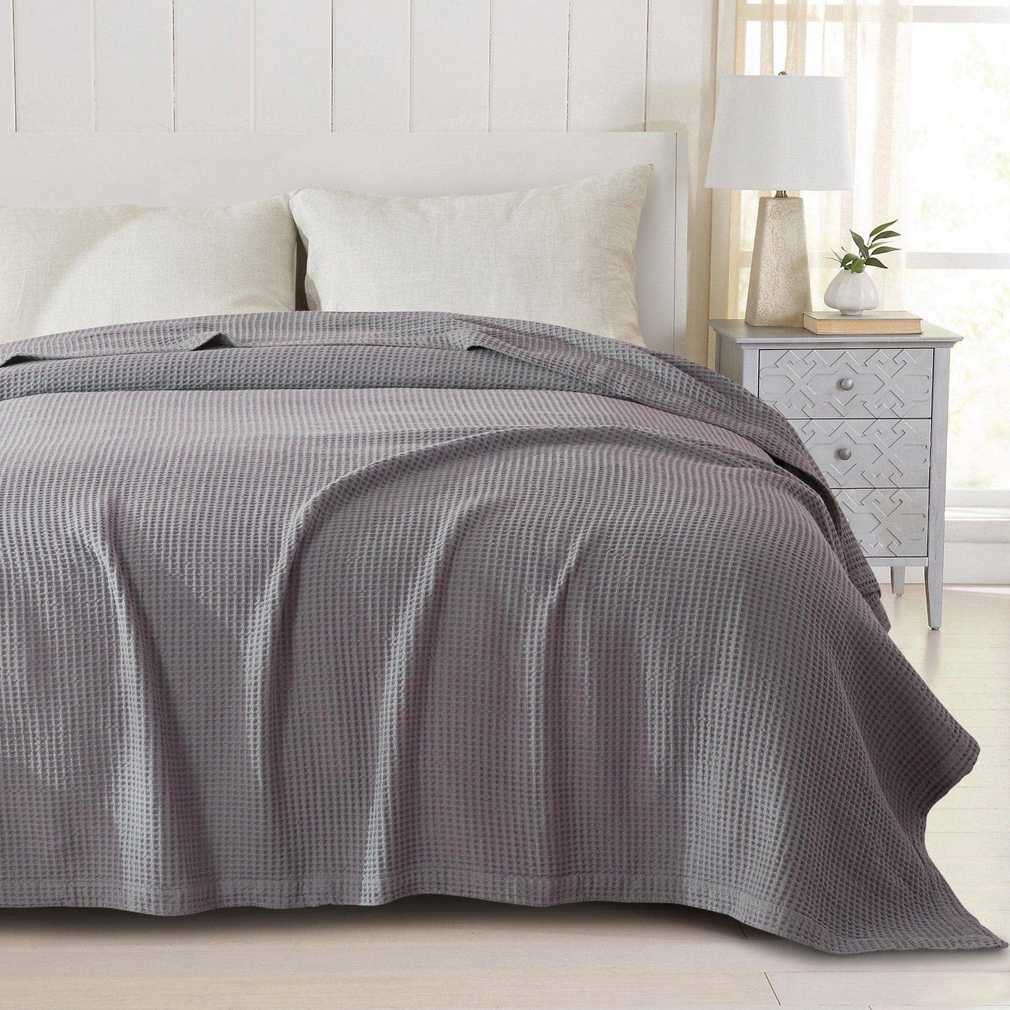 BH Collective - 100% Cotton Waffle Weave Blanket - Mikala Collection: Full / Queen / Oatmeal