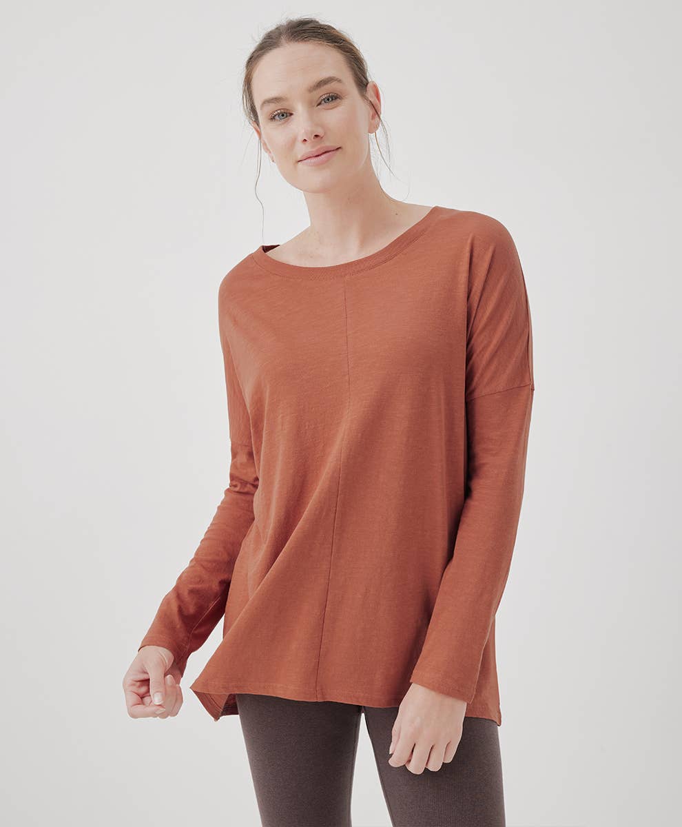 Pact - Women’s Featherweight Slub Airy Long Sleeve: Ore / Large