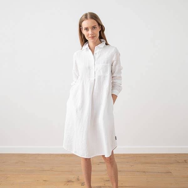 White Camilla, Linen Dress