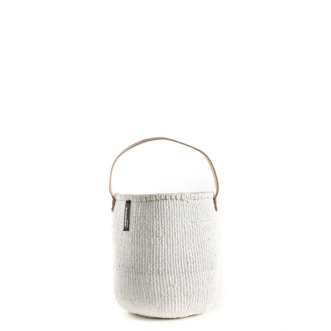 Small Mifuko - white kiondo basket with handle