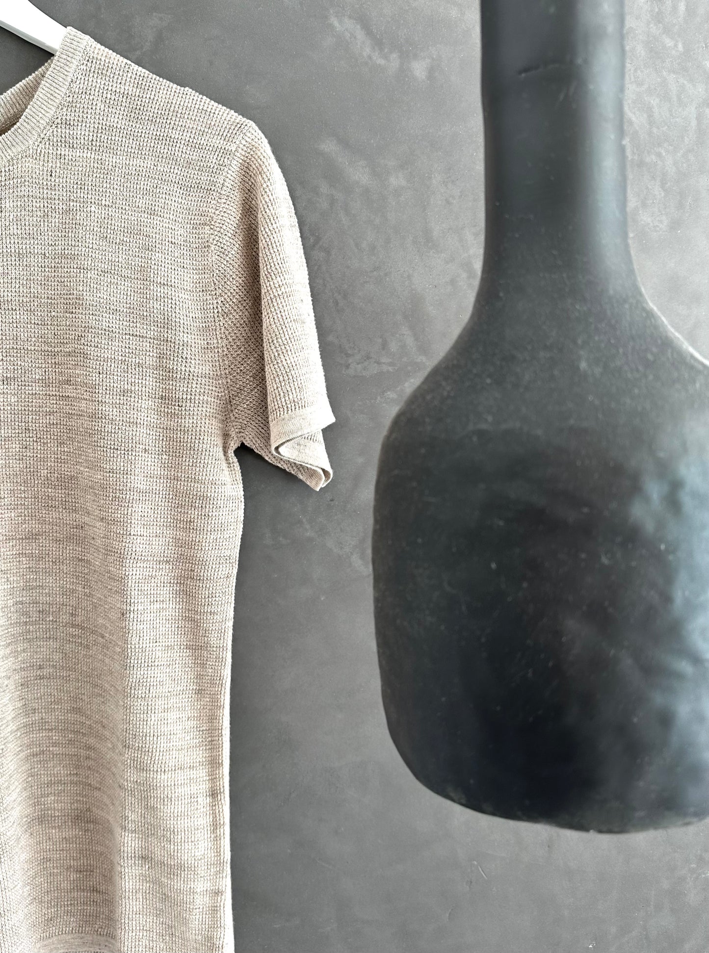 Knit Hollins Tee, Men's in Almond Flax and Cotton blend