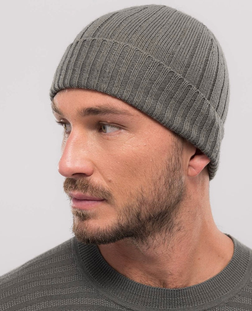 Ribbed Merino Knit Beanie, Unisex