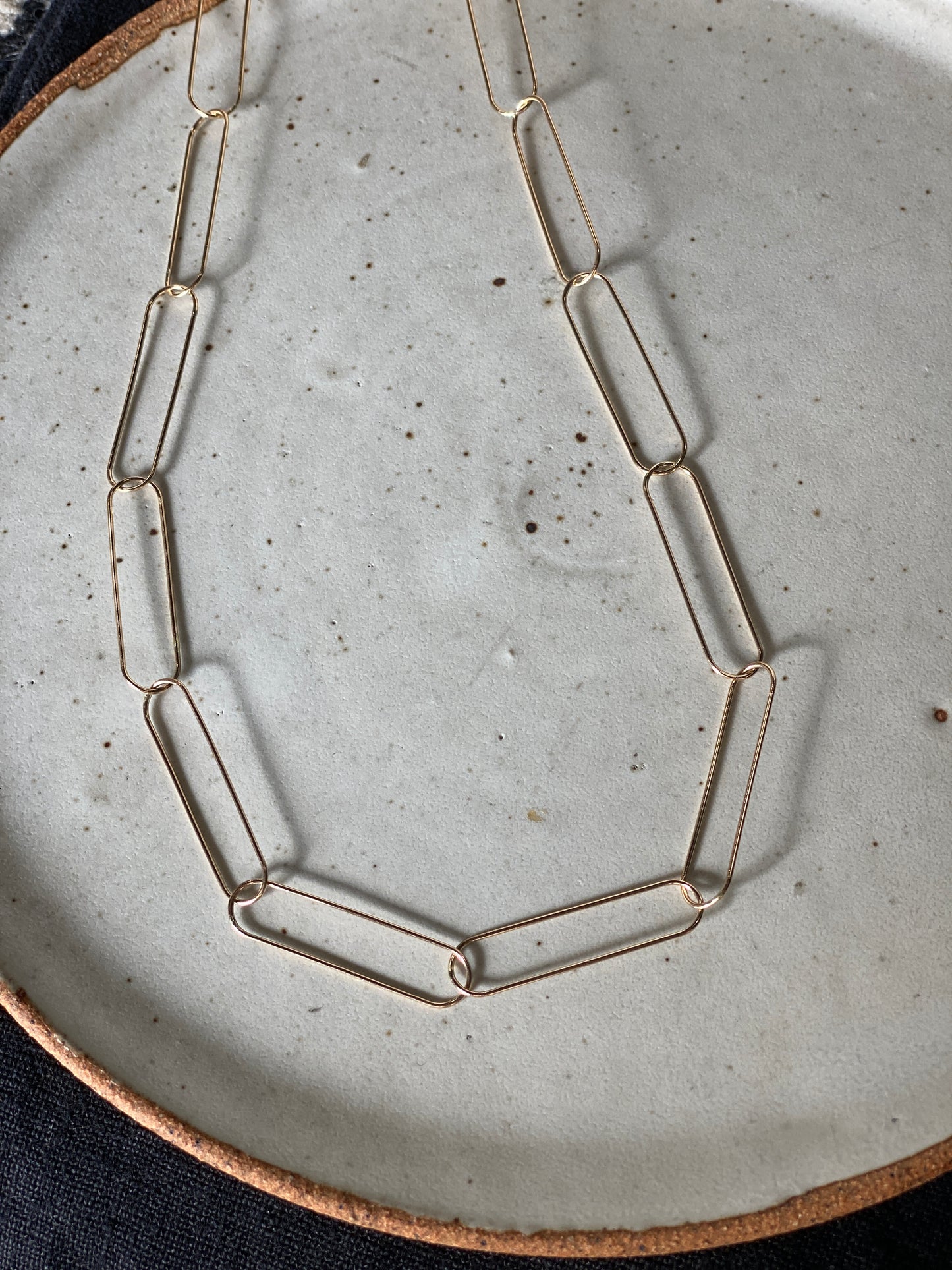 18" Narrow Oval Chain Necklace Handmade